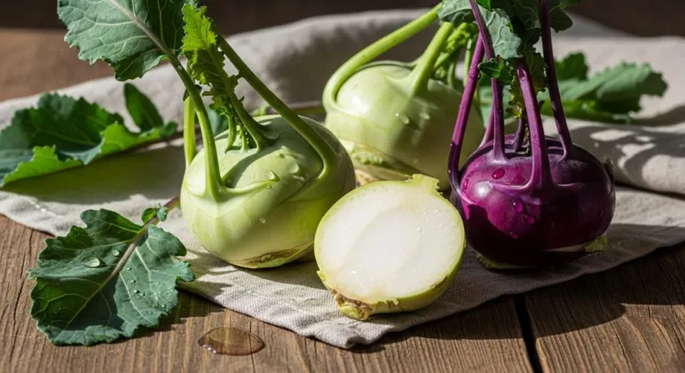 alabas faydalari taze yesil mor kohlrabi yumusak isik gorseli
