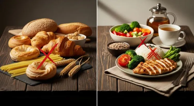 gluten intoleransi kacinilmasi gereken besinler ve glutensiz diyet gorseli