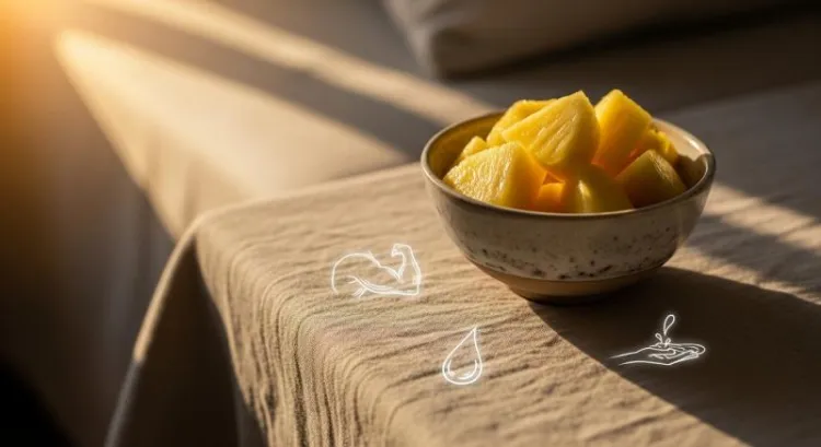 regl doneminde ananas tuketimi odem azaltan simgesel sahne