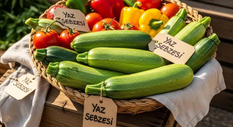 kabak mevsiminde taze sebze pazari
