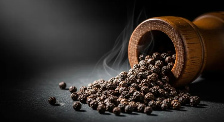 karabiber taneleri aromatik yakindan dramatik sahne