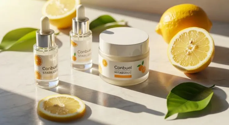 limon ozlu serum ve nemlendirici modern cilt bakimi yumusak isik gorseli