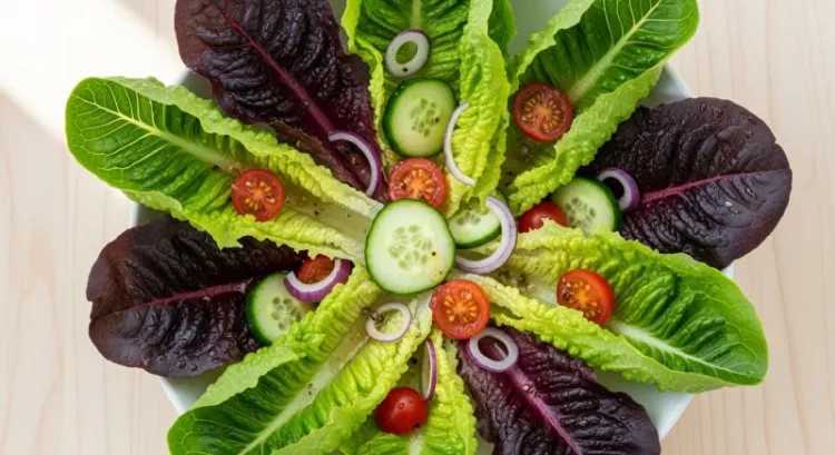 mor marul salata canli sunum estetik