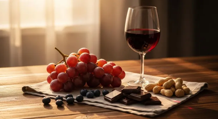 resveratrol faydalari dogal kaynaklar uzum cikolata yumusak isik gorseli