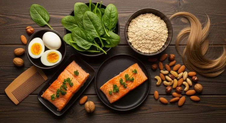 sac sagligini destekleyen besinler demir cinko biotin omega3 gorseli