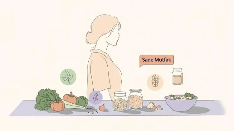 sade mutfak pastel kadin yan profil