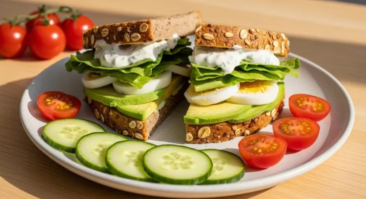 tam tahilli avokado yumurta sandvic