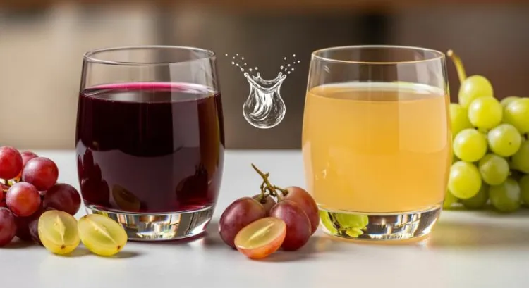 Beyaz ve siyah üzüm suyu, iki farklı aromatik içecek seçeneği