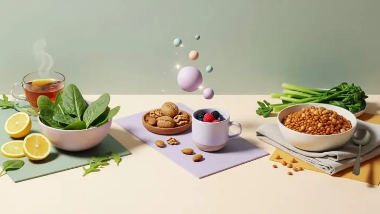 vitamin mineral zengin gunluk tarifler pastel editorial panel