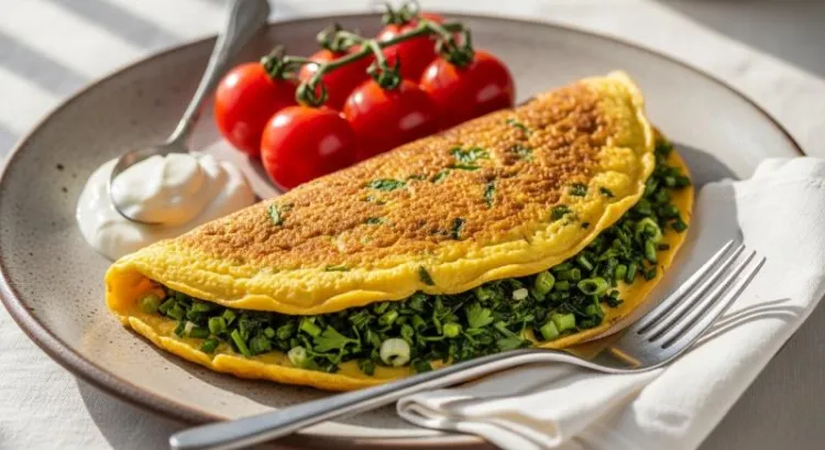 yulaf ezmesi otlu omlet tabagi